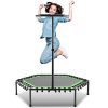 Mini Trampoline Rebounder Trainer with Adjustable Handle Bar