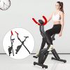 pooboo Foldable Exercise Bike with LCD Display Stationary Bike
