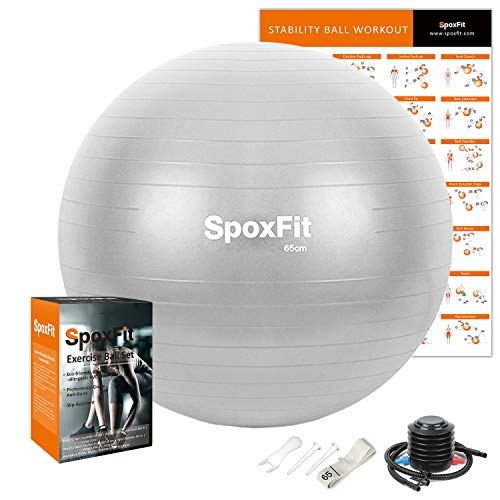 SpoxFit Exercise Ball, 65cm Anti-Burst Yoga Ball