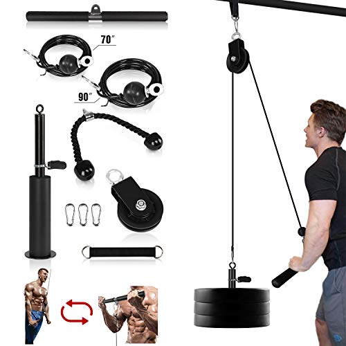 Mikolo Fitness LAT and Lift Pulley System, Dual Cable Machine
