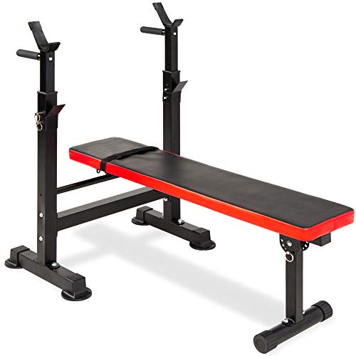 Best Choice Products Adjustable Folding Fitness Barbell Rack