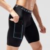 SILKWORLD Men's Compression Shorts Pockets Sports Running Tight