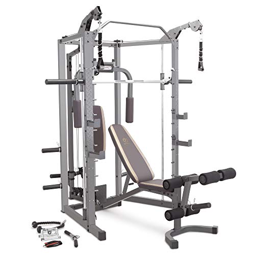 Marcy Smith Cage Machine with Workout Bench and Weight Bar