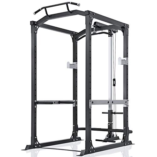 MaxKare Power Rack Power Cage with LAT Pulldown