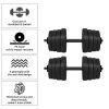 YAHEETECH Adjustable 66.14LB Dumbbell Weight Set Barbell Lifting