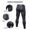 JEPOZRA Men Compression Pants Athletic Running Stretch Leggings
