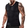 Mens Sweat Sauna Vest for Waist Trainer Zipper Neoprene Tank Top