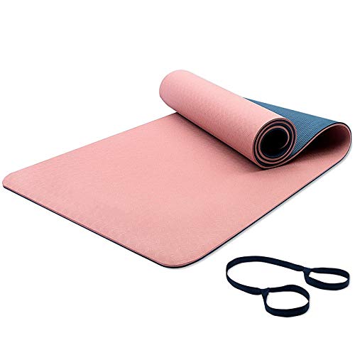 Yoga Mat with Strap, 1/3 Inch Extra Thick Yoga Mat Double-Sided Non Slip