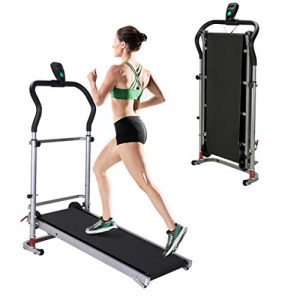 Foldable Treadmill with Incline Portable Manual Small Treadmill for Home