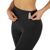 ODODOS Women's Cross Waist 7/8 Yoga Leggings with Inner Pocket