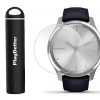 Garmin vivomove Luxe (Navy Leather/Silver) Power Bundle