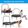 Fitness Trampoline with Adjustable Handrail and Safety Pad
