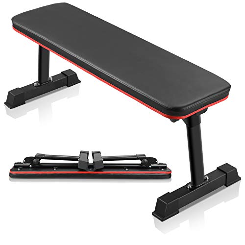 GARTIO Foldable Flat Weight Bench, Utility Heavy-Duty