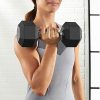 20 Pound Dumbbell Weights Pair Hex Barbell Training Exercise