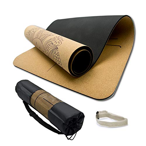 Cork Yoga Mat,7mm Thick Yoga Mat Eco Friendly,72 x 24 Inch