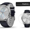 Garmin vivomove Luxe (Navy Leather/Silver) Power Bundle