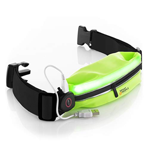 sport2people LED Reflective Running Belt Pouch with USB Rechargeable