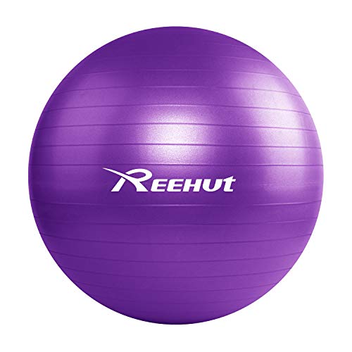 REEHUT Anti-Burst Core Exercise Ball w/Pump, Manual for Yoga