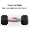 Hex Rubber Dumbbell with Metal Handles