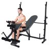 Adjustable Multi-Function Foldable Weight Bench and Fitness Barbell