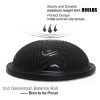 DEVEBOR Half Ball Sport Balance Trainer – Slip Resistant Fitness Ball with Resistance Bands for Home & Gym Workouts