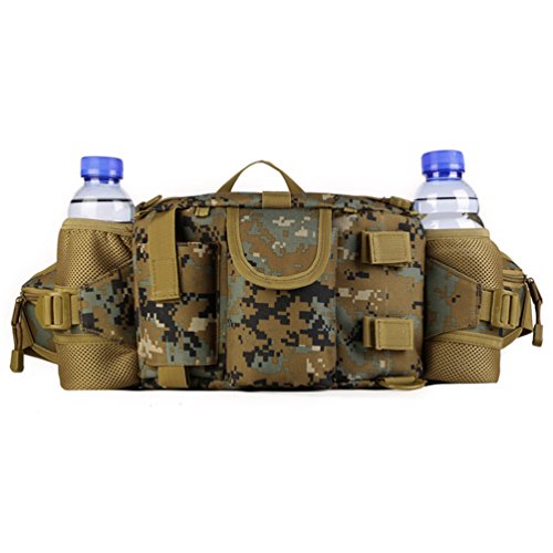 UNISTRENGH Tactical Waist Pack Bag with 2-Water Bottle Pocket