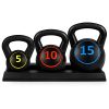 Best Choice Products 3-Piece Kettlebell Set with Storage Rack
