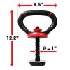 Unlock Versatile Workouts with the Adjustable Kettlebell Handle - Supports up to 100lbs & Fits 1 & 2-Inch Weight Plates