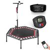 GARTIO 50'' Smart Fitness Trampoline, Hexagonal Silent Rebounder
