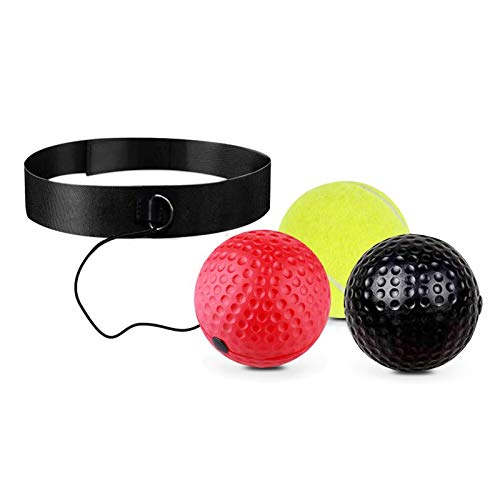 Boxing Reflex Ball Set - 3 Difficulty Level Balls with Comfortable Headband