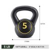 MaxKare Kettlebell Set 3-Piece HDPE 5lb, 10lb, 15lb Weights Kettlebells