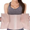 Ursexyly Ladies Waist Trainer Corset in Beige with Zipper and Hook Closures for Tummy Control