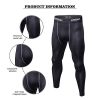 JEPOZRA Men Compression Pants Athletic Running Stretch Leggings