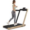 Goplus 2 in 1 Folding Treadmill with Dual Display