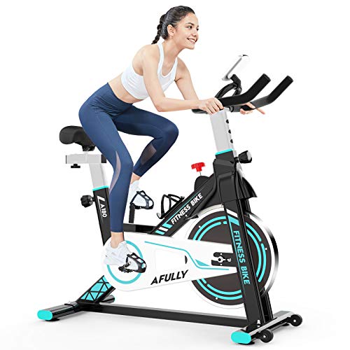 Afully Indoor Exercise Bikes Stationary, Indoor Cycling Belt Drive