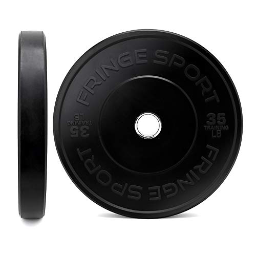 OneFitWonder 35lb Black Bumper Plate Pair Weightlifting