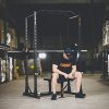 Squat Rack with Barbell Holder, Silver Spotter Arm,2x2 Uprights