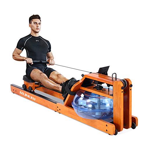 RUNOW Rowing Machine for Home Use, Wooden Water Rower