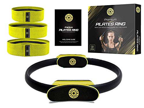 Premium Pilates Ring & Non-Slip Resistance/Booty Bands Set