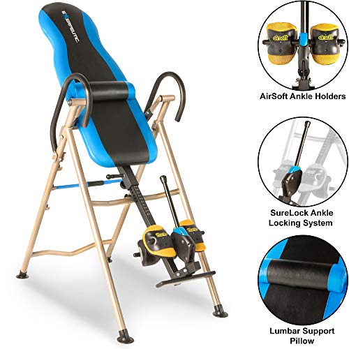 Exerpeutic 225SL Inversion Table with AIRSOFT No Pinch Ankle Holders