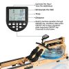 Foldable Wooden Water Rowing Machine for Home Gym with Adjustable Resistance and LCD Monitor