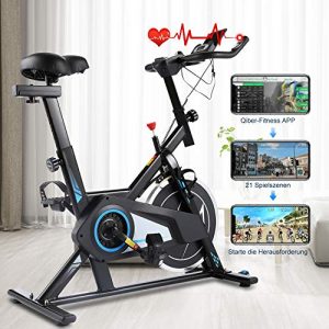 Exercise Bike with APP Connection, 35 lbs Quiet Flywheel Max 300 lbs