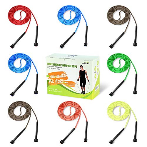 JUSDO 8 Pack Adjustable PVC Jump Rope for Cardio Fitness