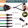 Resistance Bands Set, Including 5 Stackable Exercise Bands