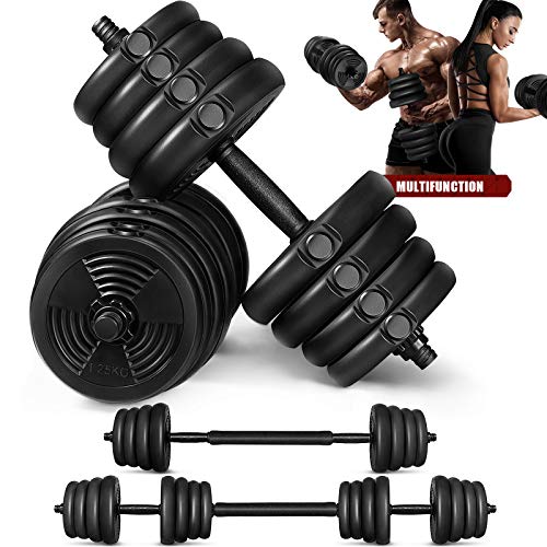 MOVTOTOP Dumbbells Set, 2 in 1 Barbell Weight Set