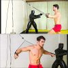 LAT Pull Down Pulley System Gym, 2M Cable Pulley Attachments for Gym