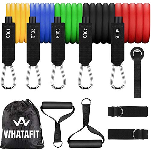 Whatafit Resistance Bands Set (11pcs), Exercise Bands with Door Anchor