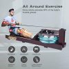 Adjustable Wooden Water Rowing Machine with LED Monitor for Home Cardio Workouts