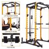 Home Gym 1000LBS Power Rack with LAT Pull Down and 360° Landmine