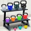Vinyl Coated Kettlebell with Wide, Smooth Handle and Rubber Base - Durable Cast Iron for High-Quality Indoor & Outdoor Training - Available in Various Weights from 5 to 50 lbs